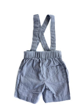 Load image into Gallery viewer, Max &amp; jack linen cotton blend suspender shorts  (3-6M)
