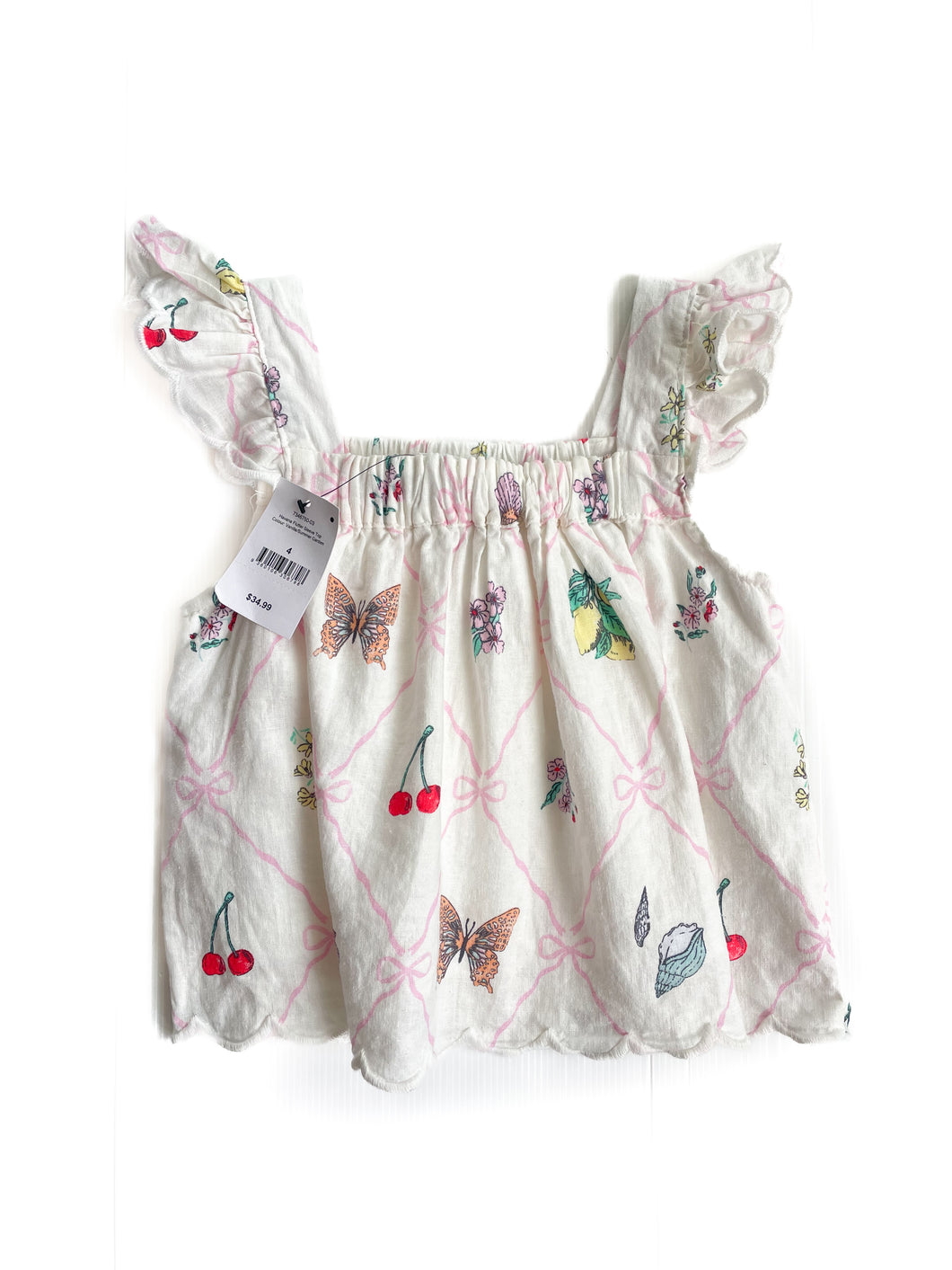 Cotton on flutter sleeve top NEW (4Y)