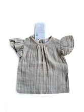 Load image into Gallery viewer, Babu organic cotton frill sleeve topNEW(0-3M)
