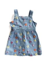 Load image into Gallery viewer, Seed embroidered flower denim pinafore (2Y)
