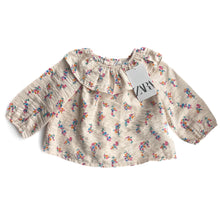 Load image into Gallery viewer, Zara frill detail floral long sleeve NEW(9-12M)

