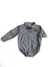 Load image into Gallery viewer, Teeny weeny button up shirt &amp; bow tie bodysuit (2Y)
