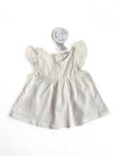 Load image into Gallery viewer, Teeny weeny flutter sleeve top NEW (0-3M)

