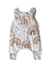 Load image into Gallery viewer, Handmade rainbow romper (0-3M)
