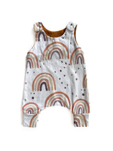 Load image into Gallery viewer, Handmade rainbow romper (0-3M)
