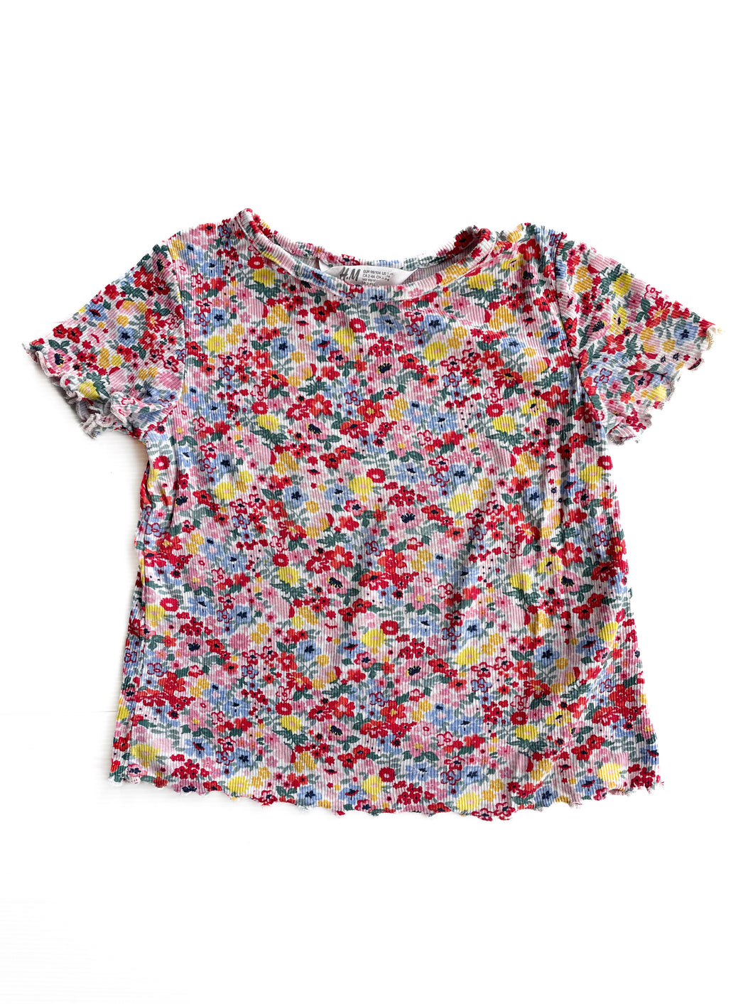 H&M floral ribbed T-shirt (3-4Y)