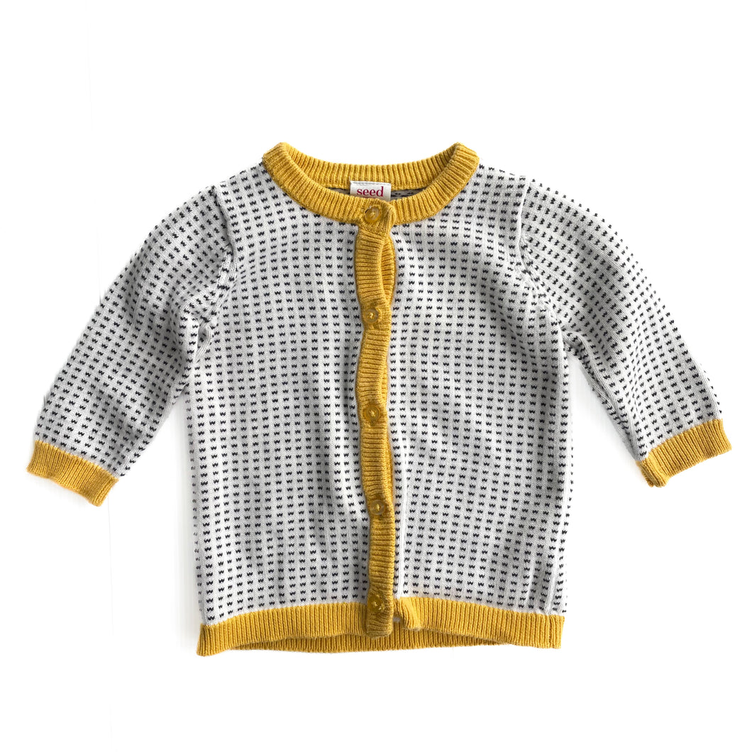 Seed cotton knit cardigan (0-3M)