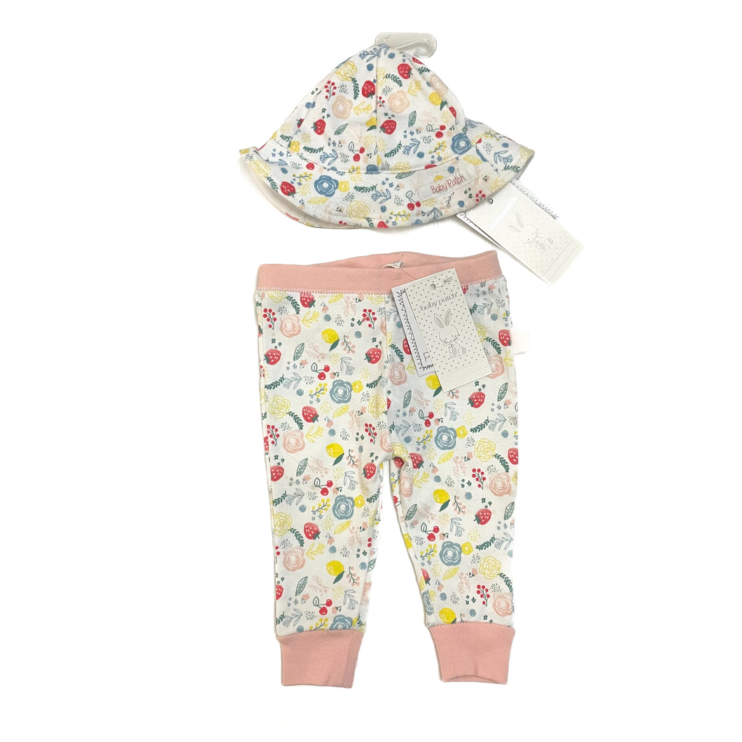 Pumpkin patch pants & hat NEW (0-3M)