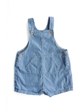 Load image into Gallery viewer, Milky pin stripe shortalls (6-12M)
