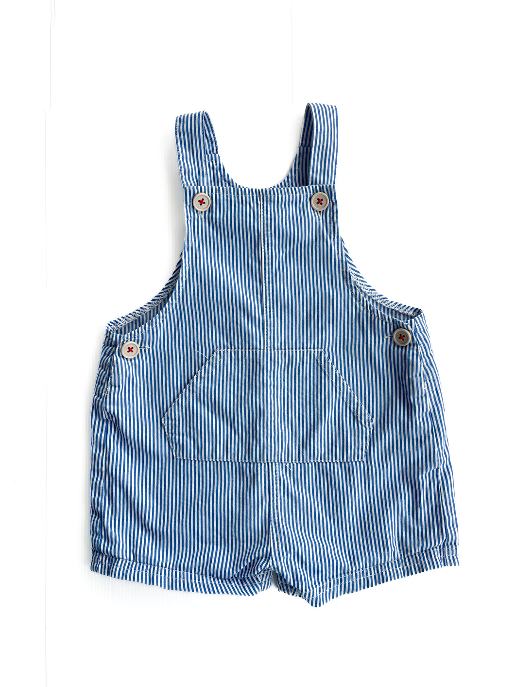 Milky pin stripe shortalls (6-12M)