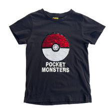 Load image into Gallery viewer, Pocket monsters sequin change T-shirt (8-10Y)
