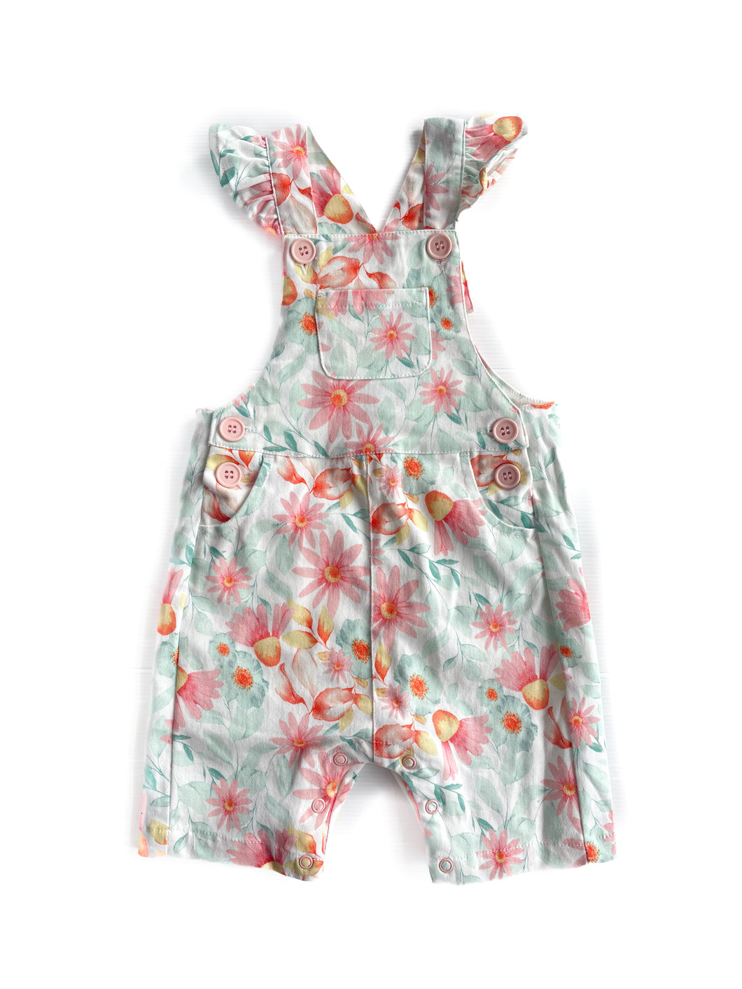 Teeny weeny floral shortalls NEW (1Y)