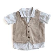 Load image into Gallery viewer, H&amp;M button up shirt &amp; linen blend vest (2Y)
