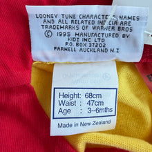 Load image into Gallery viewer, Vintage 1995 NZ made tweety top NEW (3-6M)
