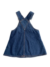 Load image into Gallery viewer, Bright bots denim pinafore (6-12M)
