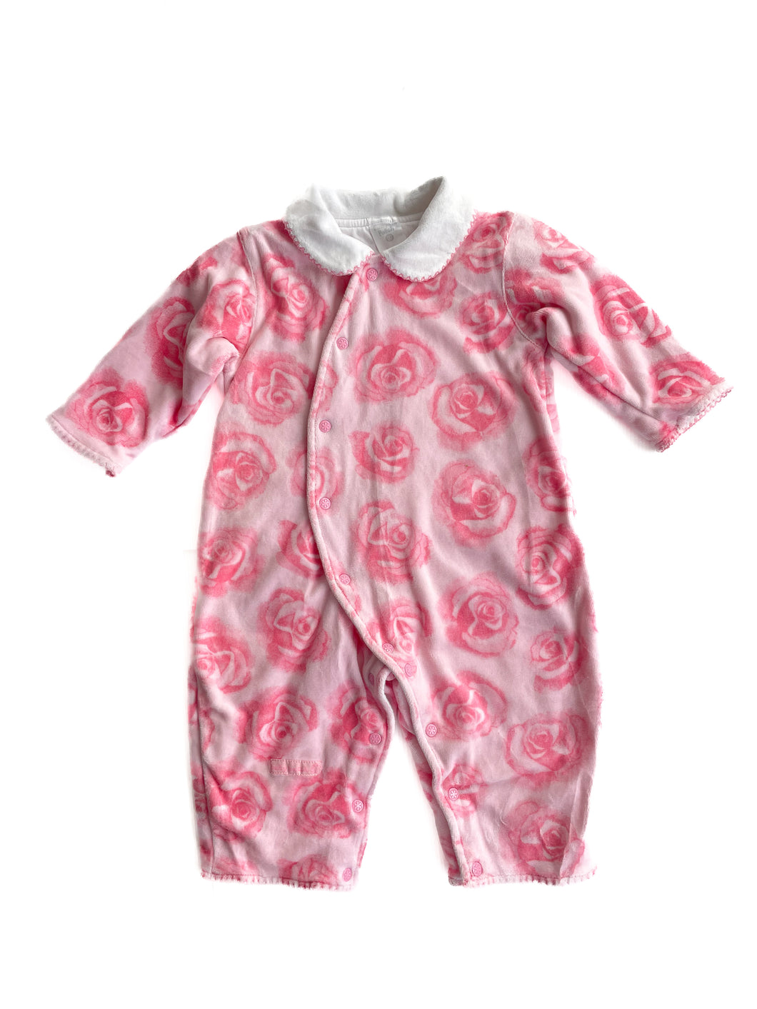 Vintage pumpkin patch Lightly padded velour onesie (3-6M)