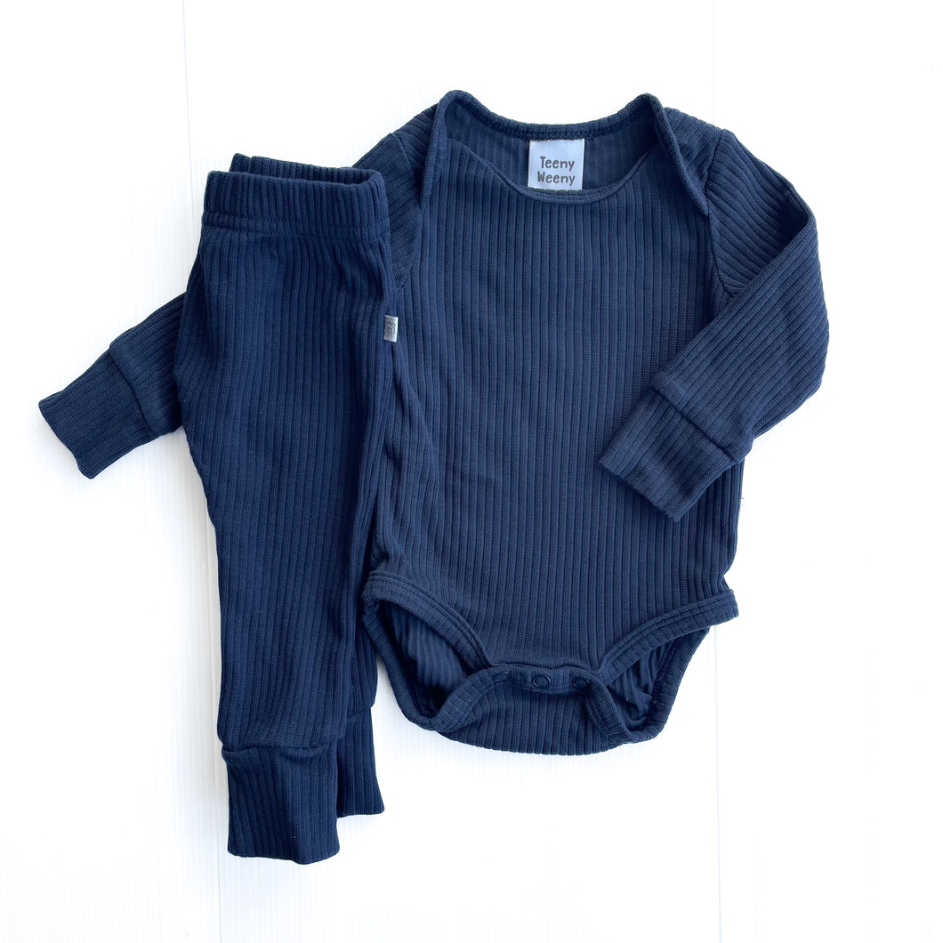 Teeny weeny ribbed set (nb)
