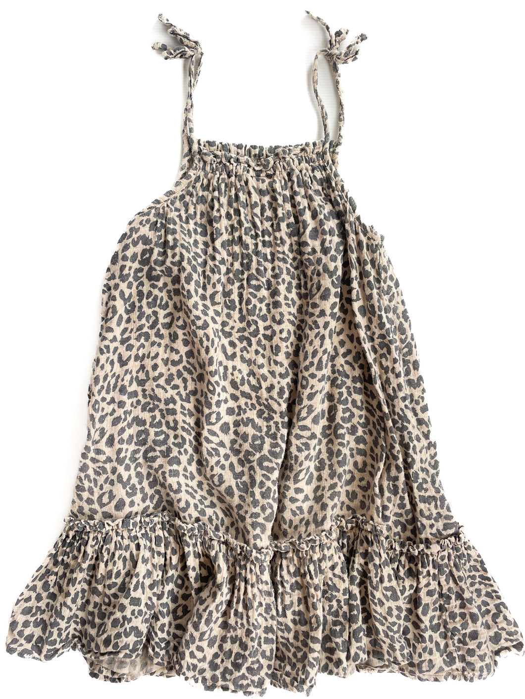 Cotton on leopard tiered dress (7Y)