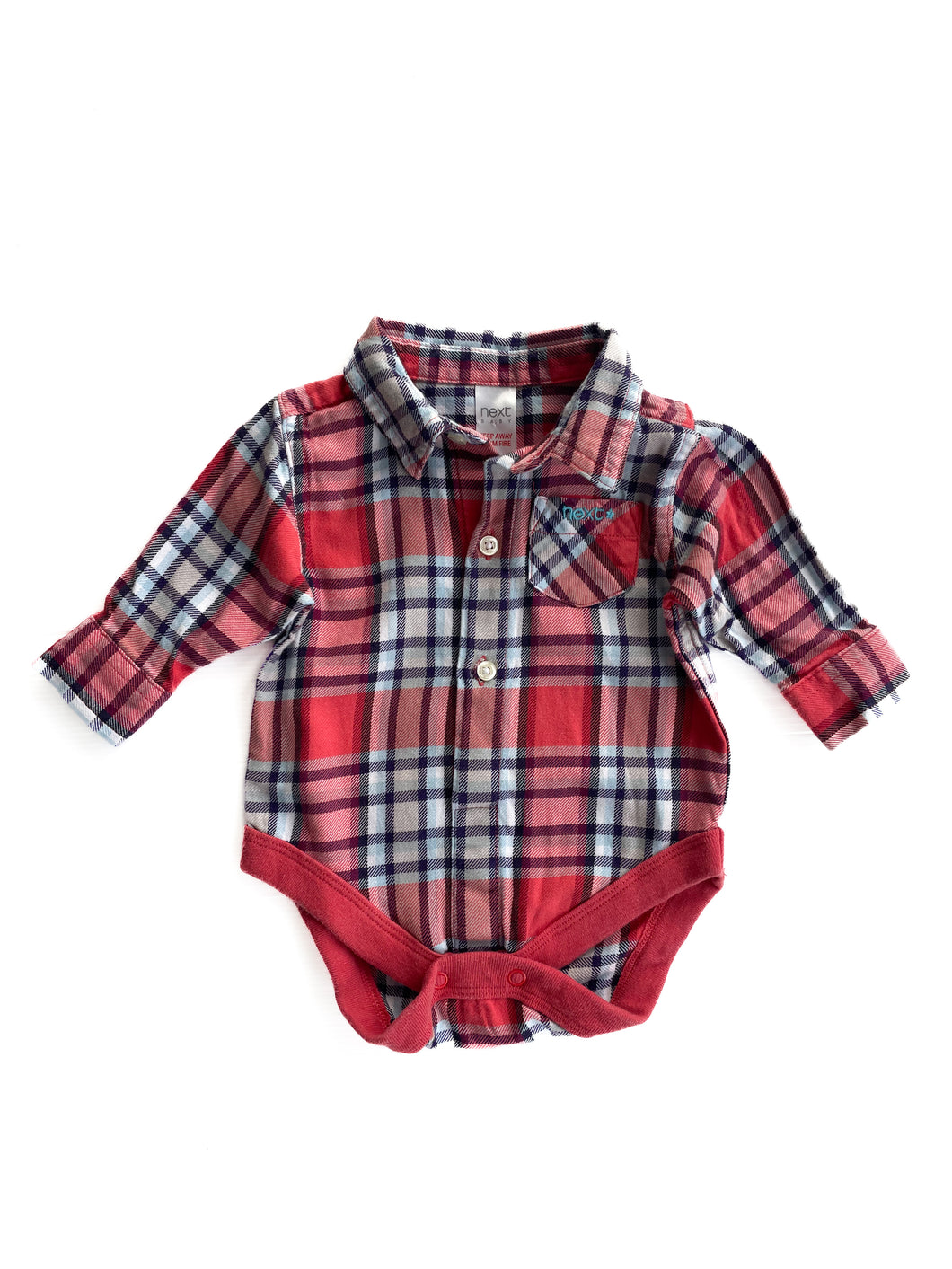 Next plaid shirt bodysuit (0-3M)
