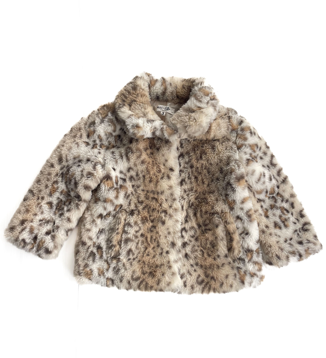 Mac& Ellie leopard fur jacket (3Y)