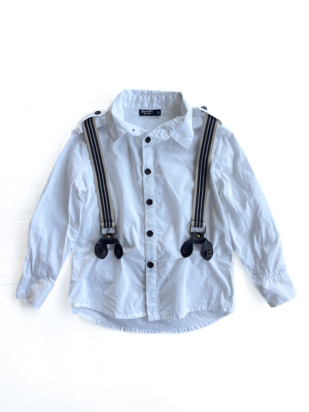 Bardot junior button shirt and suspenders (2-3Y)
