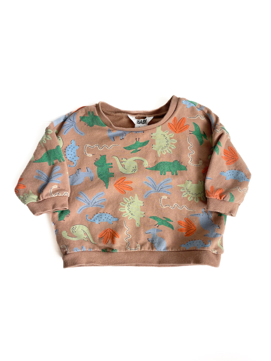 Cotton in dinosaur crew neck jumper (6-12M)