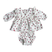 Load image into Gallery viewer, Teeny weeny top &amp; bloomer  set NEW (0-3M)
