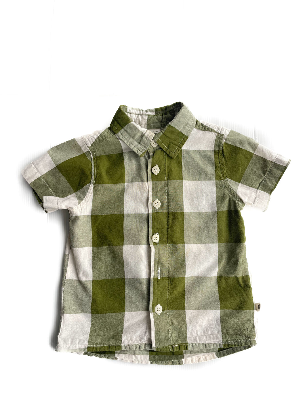 Nature baby button on up short sleeve shirt (1Y)