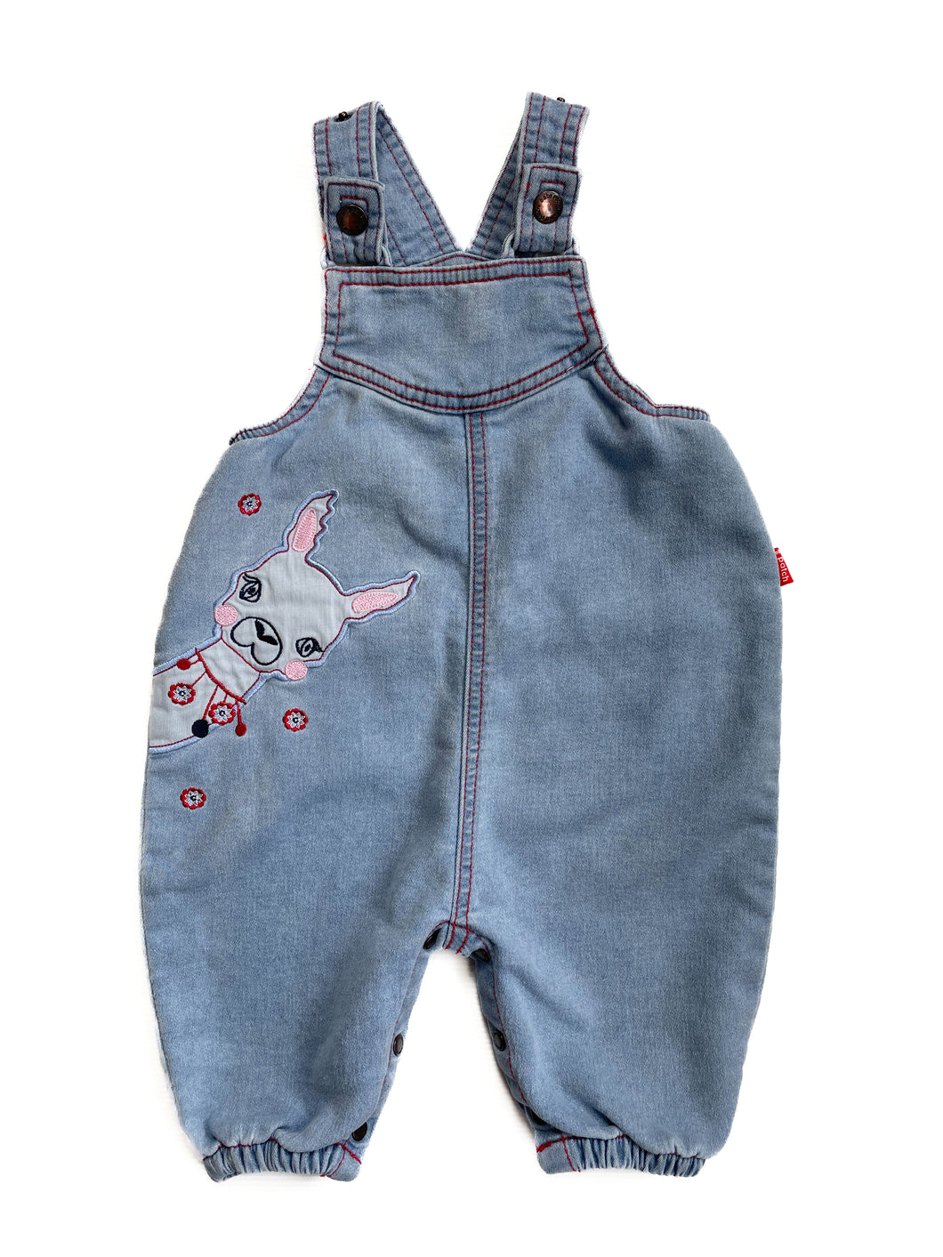 Pumpkin patch llama overalls (3-6M)