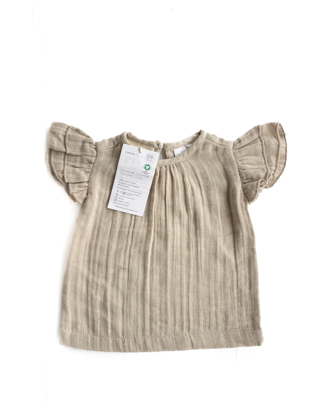 Organic cotton muslin top NEW (0-3M)
