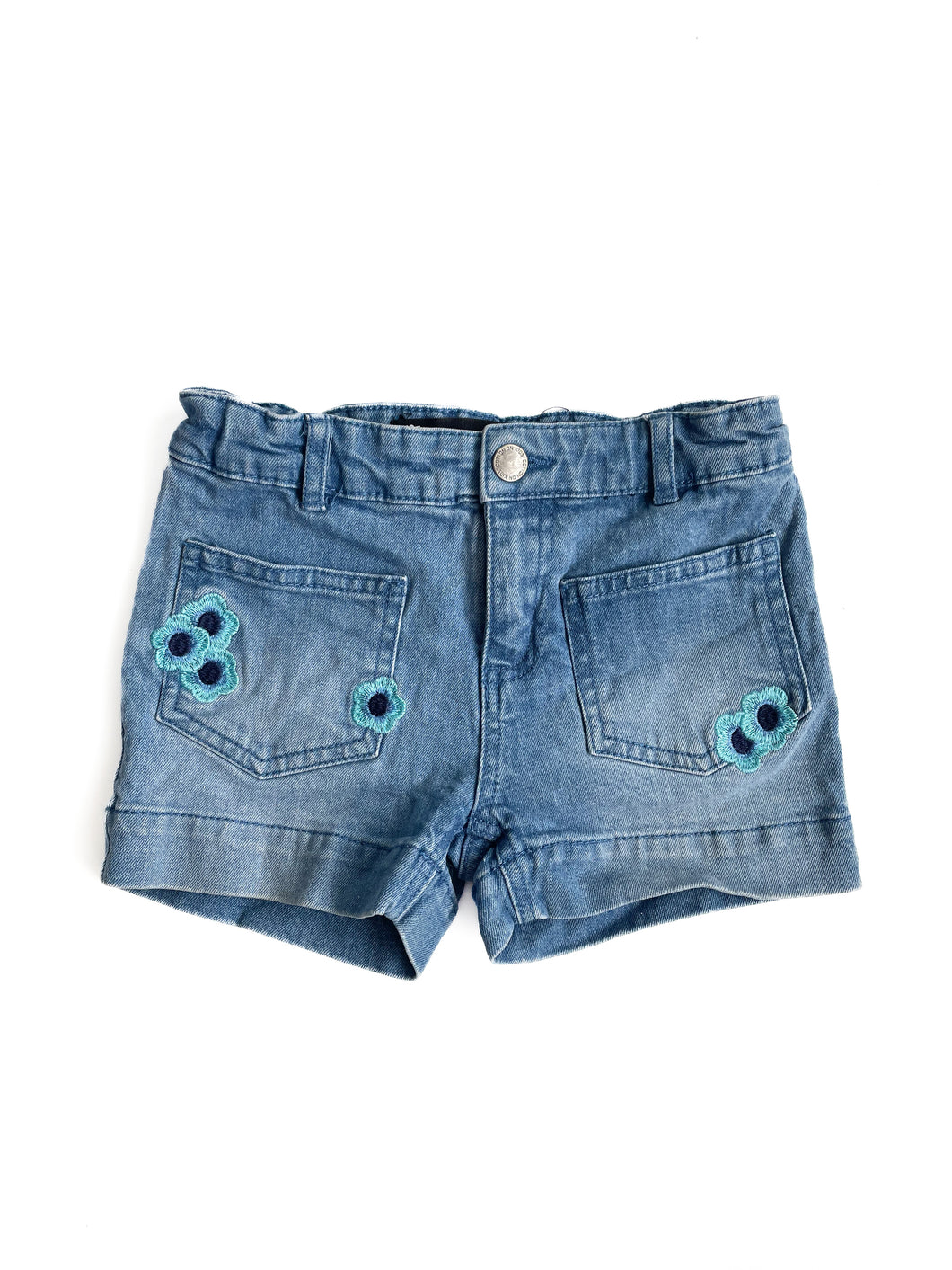 Cotton on embroided denim shorts