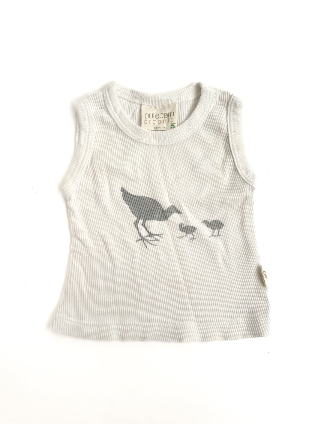 Pure born organic ribbed singlet (3-6M)